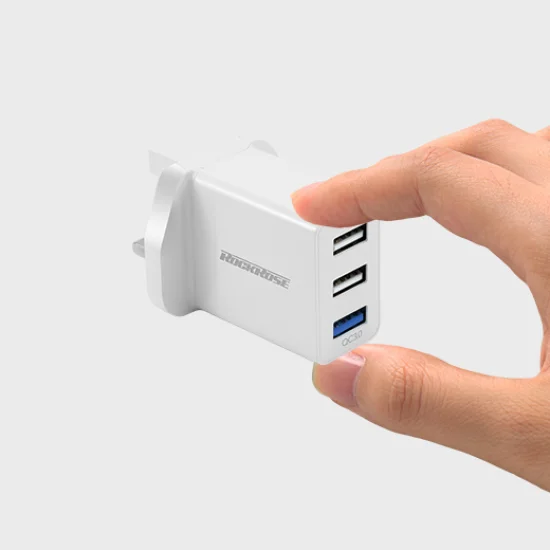 Rockrose Casa Q3 Triple Port 30W Max QC 3.0 Power Adapter &ndash; White
